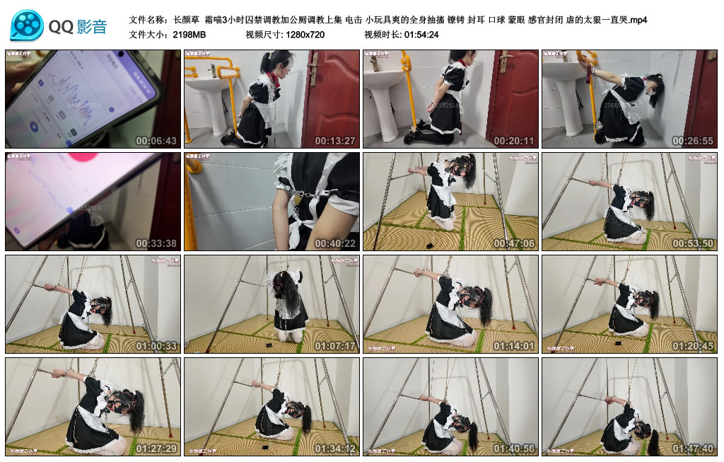 【长颜草】 霜喵3小时囚禁调教加公厕调教上集_绳艺资料库视频资源下载