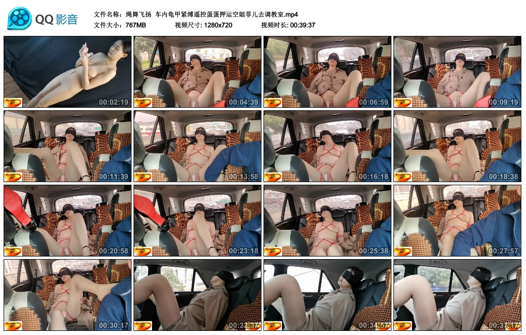 【绳舞飞扬】 车内龟甲紧缚遥控蛋蛋押运空姐菲儿去调教室_绳艺资料库视频资源下载