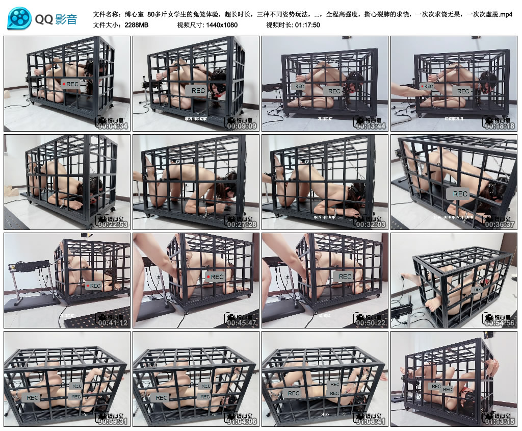 【缚心室】 80多斤女学生的兔笼体验,超长时长,三种不同姿势玩法,自动挡自己动,全..._绳艺资料库视频资源下载