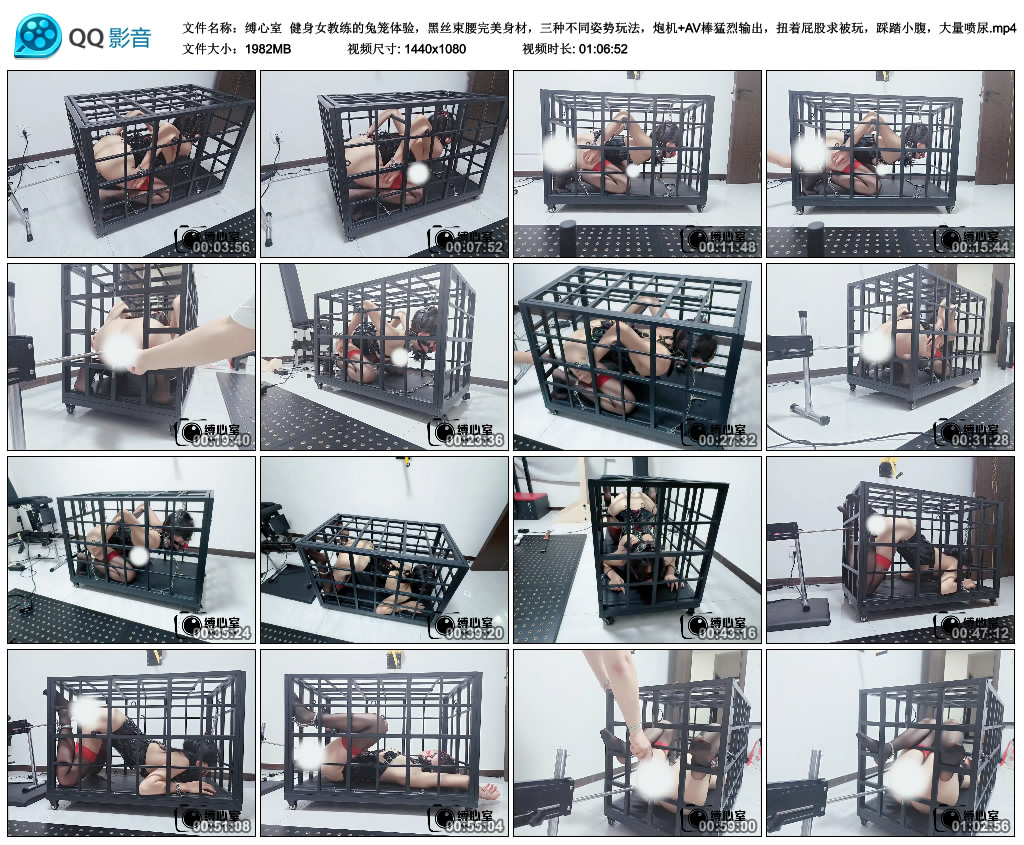 【缚心室】健身女教练的兔笼体验,黑丝束腰完美身材,三种不同姿势玩法,炮机+AV棒猛..._绳艺资料库视频资源下载