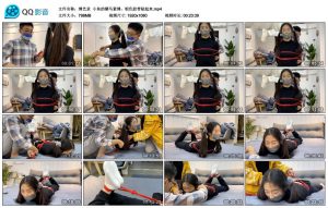 【缚艺录】小鱼的驷马紧缚,银色胶带贴起来_绳艺资料库视频资源下载