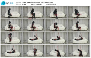 【一只萌熊】吊腿驷马钢钩强制抬头自缚（加跪下强制低头）_绳艺资料库视频资源下载