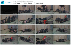 T娘写真馆·黑丝紧身皮带包臀裙驷马紧缚③_绳艺资料库